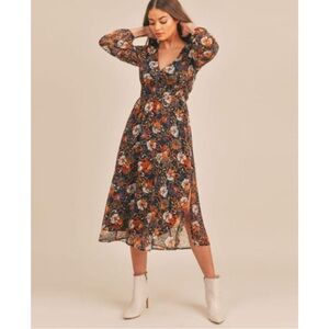 Sadie & Sage Floral Long Sleeve Dress - Multicolor